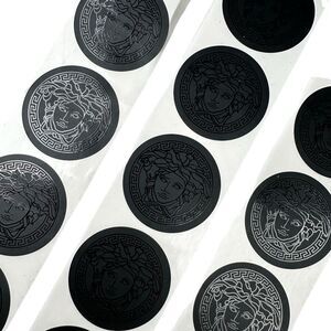 Versace Black Medusa Head Round Designer Sticker Decal Logo Gift Wrap